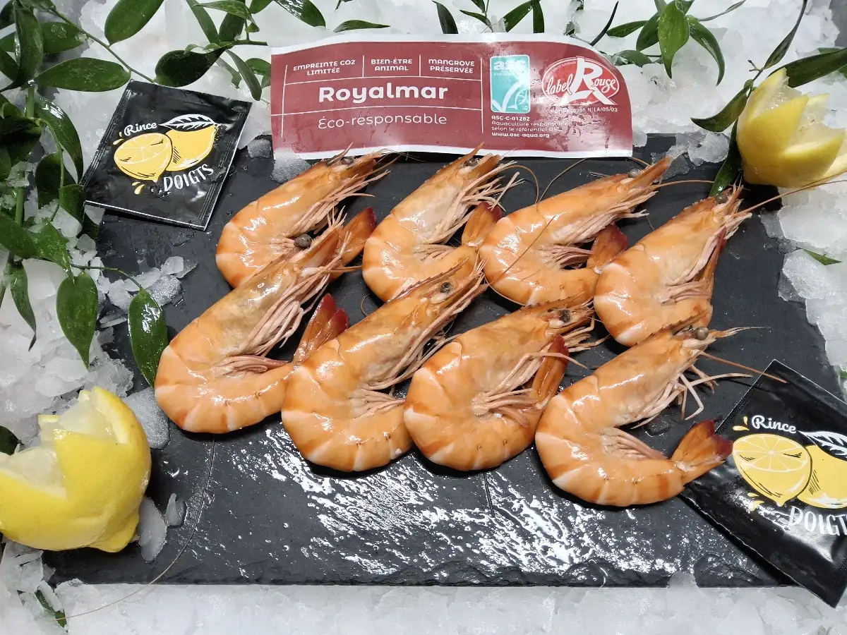 Crevettes de Madagascar Label Rouge 3/4 pieces pour 100g